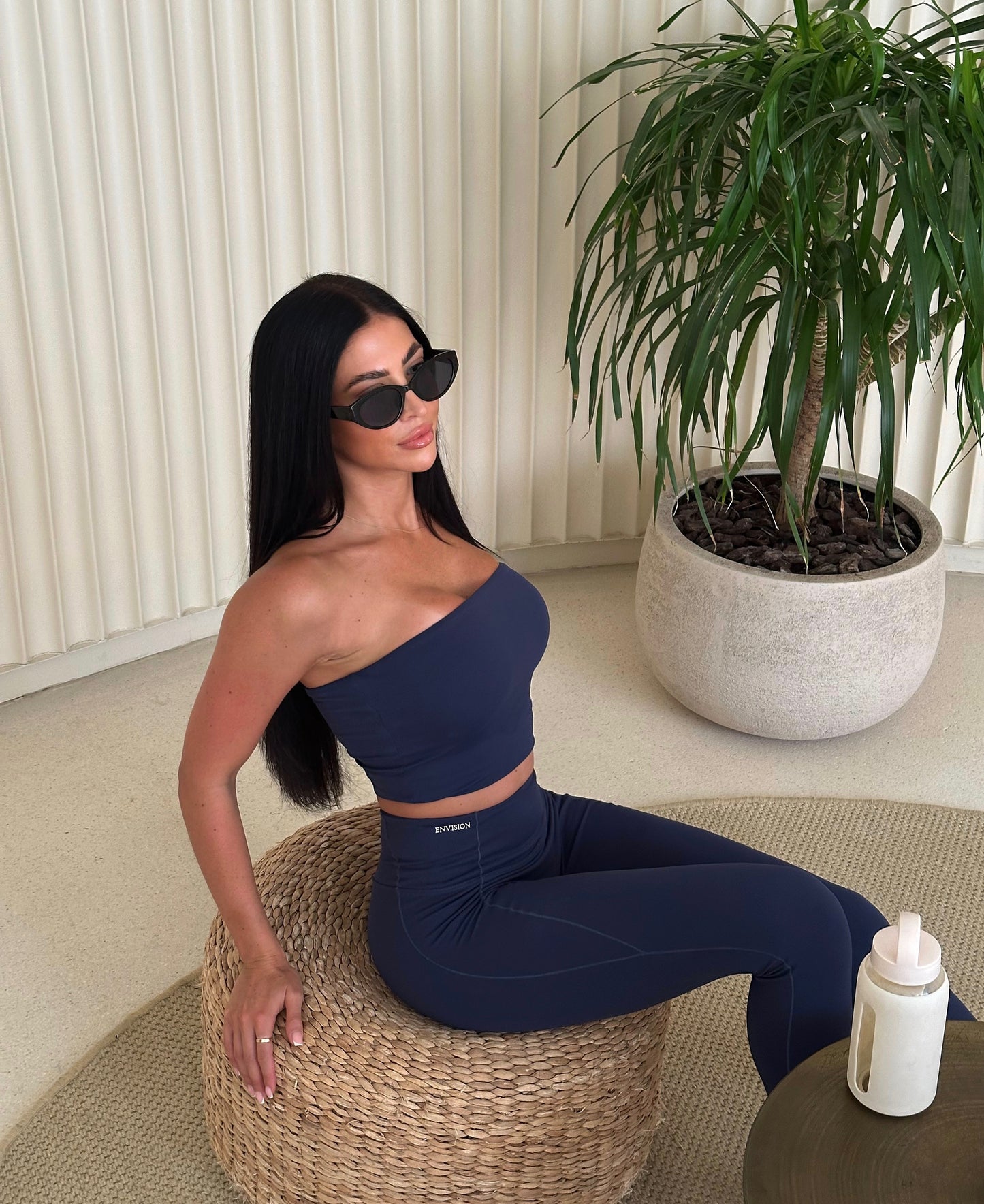 Bandeau Defined Legging Set In Navy
