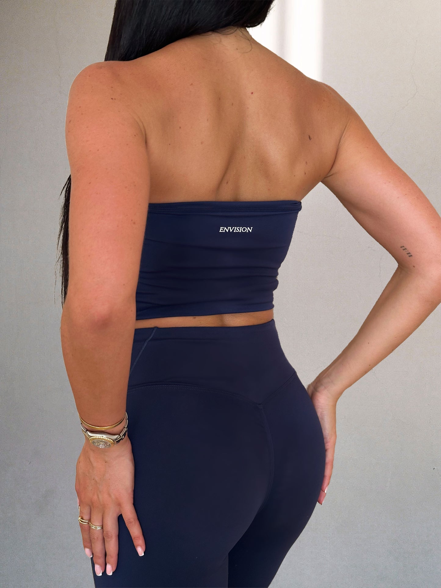 Bandeau Defined Legging Set In Navy