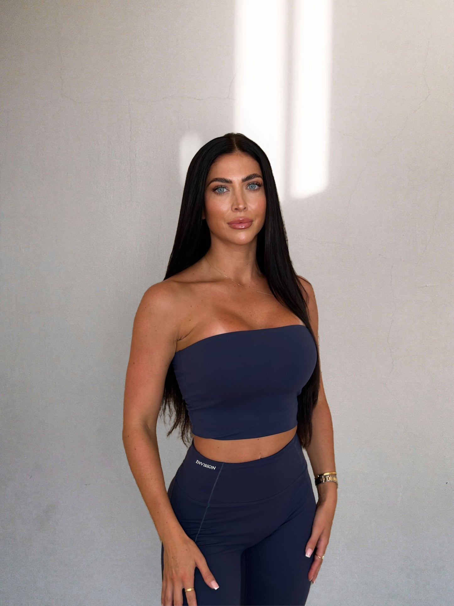 Bandeau Defined Legging Set In Navy