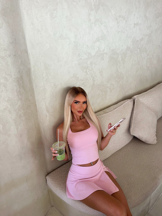 Two Piece Tennis Set in Baby Pink