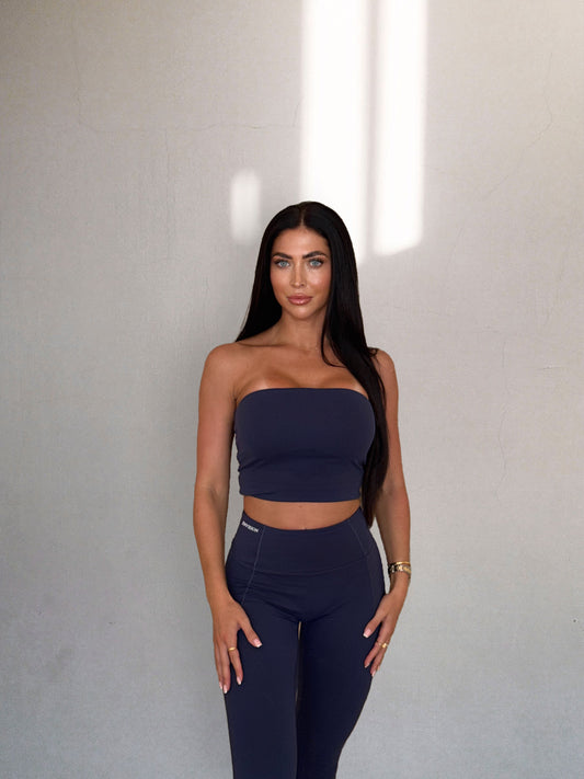 Bandeau Defined Legging Set In Navy
